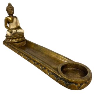 Resin Thai Buddha incense and tea light holder
